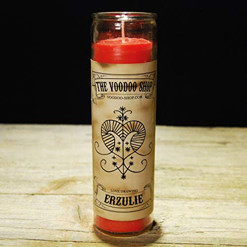 Voodoo Glaskerze - Erzulie Love Drawing | Voodoo Kerze mit Ritualanleitung | Conjure Candle von The Voodoo Shop