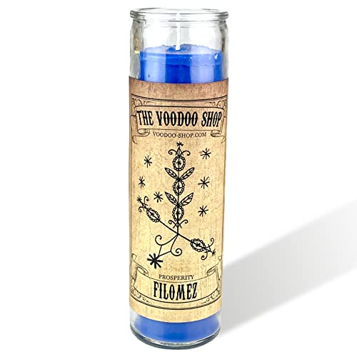 Voodoo Glaskerze - Filomez Prosperity | Voodoo Kerze mit Ritualanleitung | Conjure Candle | Wohlstand und Reichtum von The Voodoo Shop