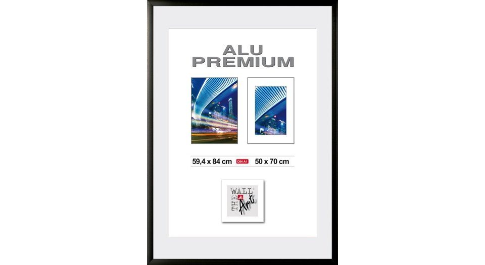 The Wall - the art of framing AG Bilderrahmen Aluminiumrahmen Quattro schwarz, 59,4 x 84 cm (DIN von The Wall - the art of framing AG