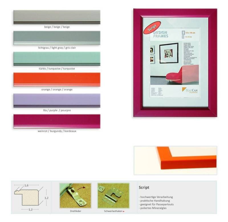 The Wall - the art of framing AG Bilderrahmen Holz Bilderrahmen Script schwarz 30 x 40 cm von The Wall - the art of framing AG