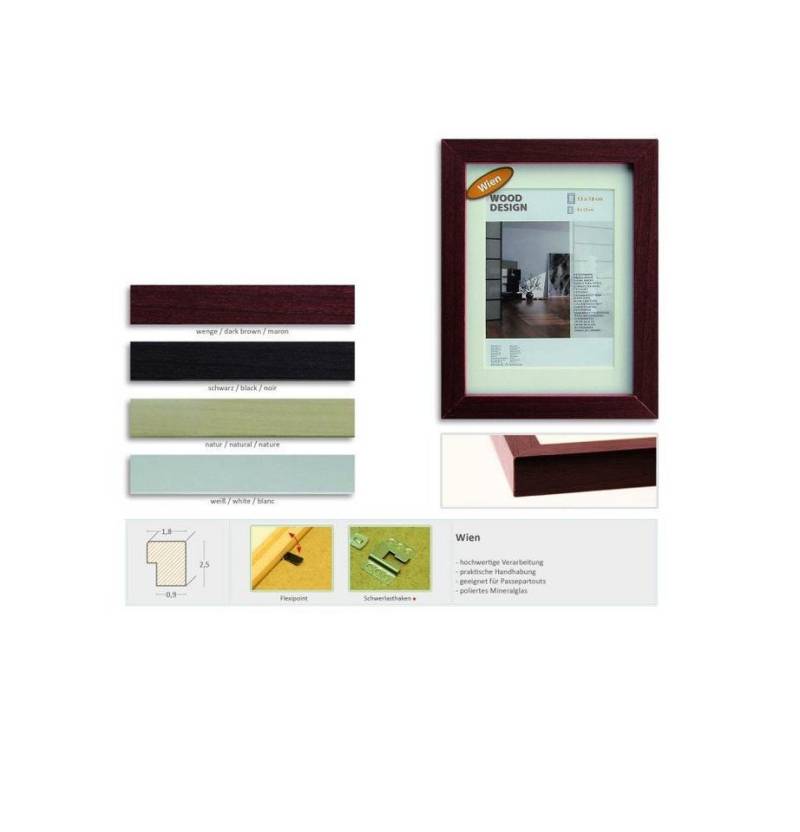 The Wall - the art of framing AG Bilderrahmen Holz Bilderrahmen Wien natur, 18 x 24 cm von The Wall - the art of framing AG