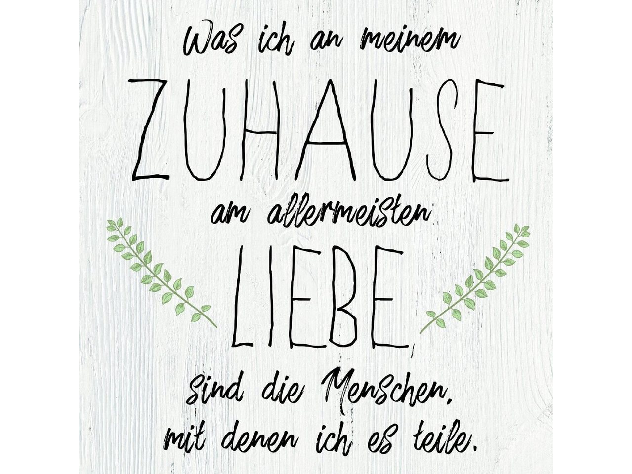 The Wall - the art of framing AG Wandbild Deco-Block Bild - Zuhause 39 x 39 cm, Sprüche von The Wall - the art of framing AG