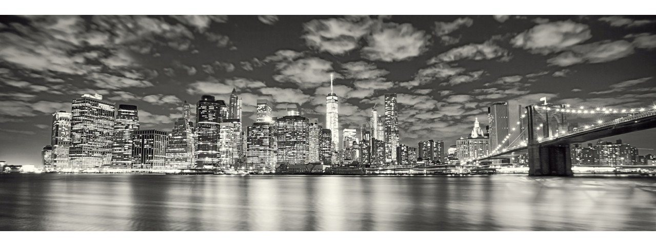 The Wall - the art of framing AG Wandbild Deco-Panel Bild - New York Night 90 x 29 cm von The Wall - the art of framing AG