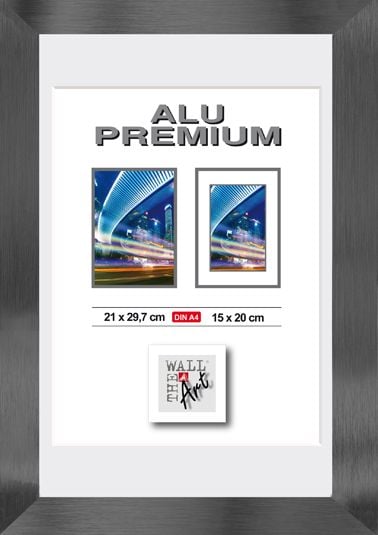 Aluminiumrahmen Quattro schwarz, 21 x 29, 7 cm von The Wall