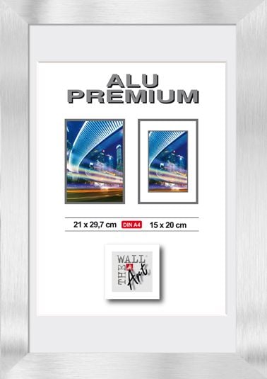 Aluminiumrahmen Quattro silber, 21 x 29,7 cm von The Wall