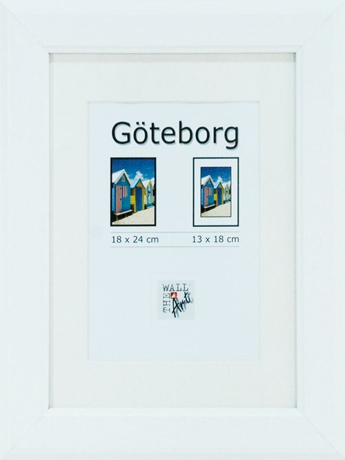 Holz Bilderrahmen Göteborg weiß, 18 x 24 cm von The Wall