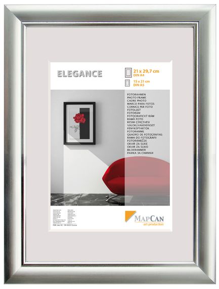 Kunststoff Bilderrahmen Elegance alu-metallic-silber, 50 x 70 cm von The Wall
