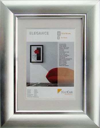 Kunststoff Bilderrahmen Elegance alu-metallic-silber, 13 x 18 cm von The Wall