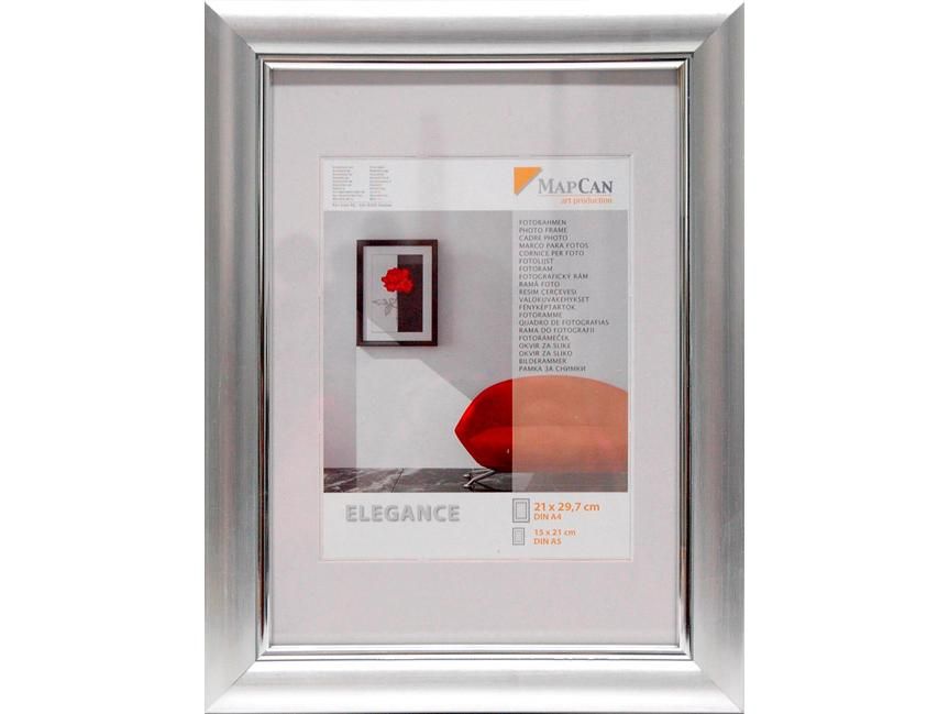 Kunststoff Bilderrahmen Elegance alu-metallic-silber, 21 x 29,7 cm von The Wall