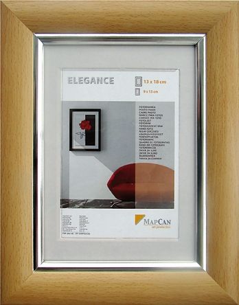Kunststoff Bilderrahmen Elegance buche-metallic-silber, 13 x 18 cm von The Wall