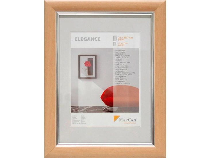 Kunststoff Bilderrahmen Elegance buche-metallic-silber, 30 x 40 cm von The Wall