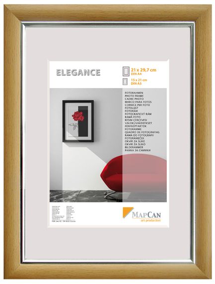 Kunststoff Bilderrahmen Elegance buche-metallic-silber, 50 x 70 cm von The Wall