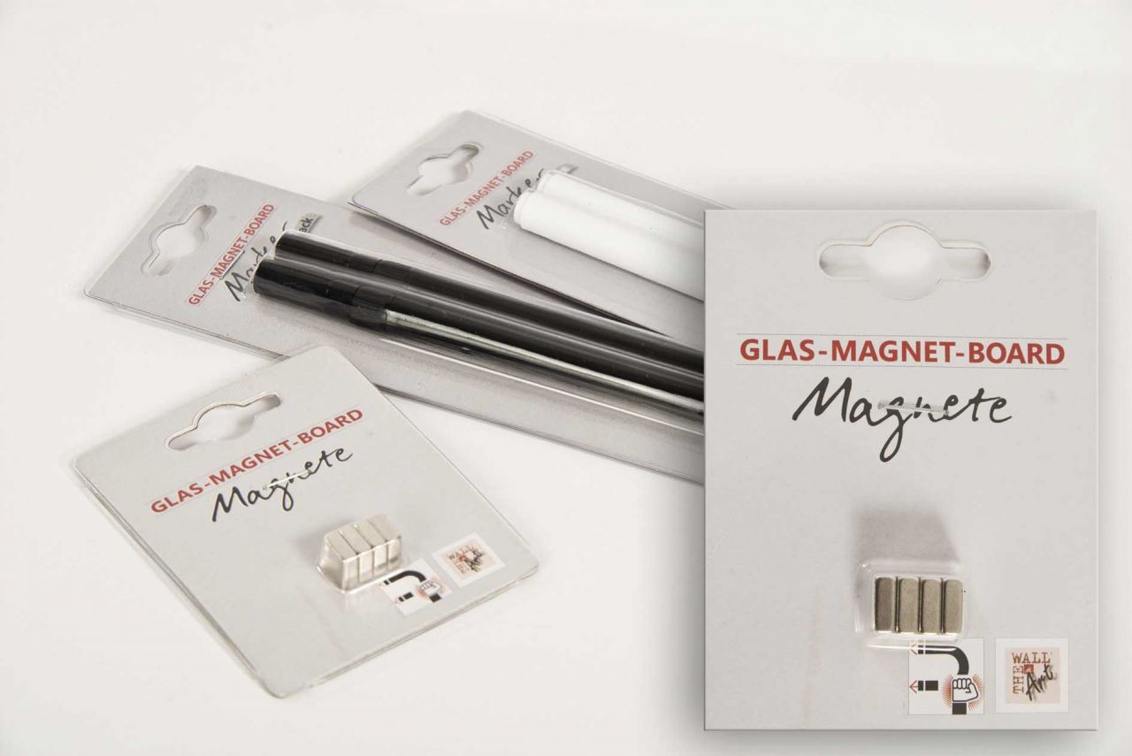 Magnetset 4-teilig für Glas-Magnetboard von The Wall