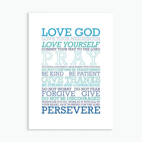 The Wee Sparrow Kunstdruck "Love God Love Your Neighbour", A3 von The Wee Sparrow