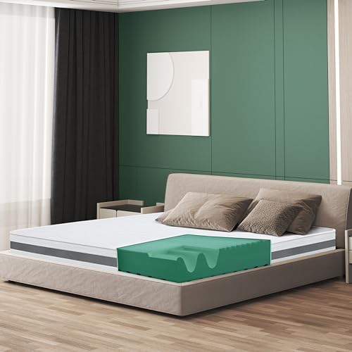 Orthopädische Matratze für Doppelbett, King Size, aus antibakteriellem Memory-Schaum, Bezug 3D Air aus hypoallergener und milbendichter Faser, 7 verschiedene Zonen, wärmeempfindlich, Höhe 16 cm, echte von The White Stone