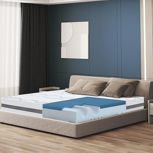 The White Stone Memory Foam-Matratze 130 x 190 | Höhe 22cm | Hypoallergener und atmungsaktiver Stoff | Orthopädische und selbstmodellierende Eigenschaften | Hergestellt in Italien von The White Stone