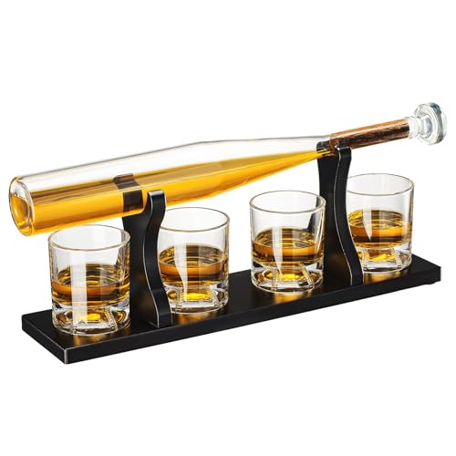 Baseballschläger Whiskey Dekanter und 4 Baseball Gläser für Whiskey, Spirituosen Set – mit einem Fledermaus-Dekanter, limitierte Auflage The Wine Savant von The Wine Savant