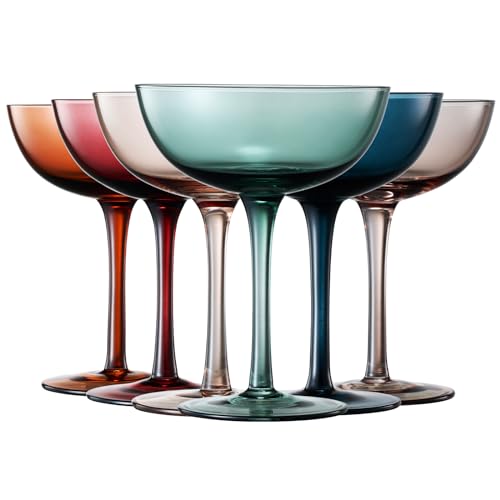 Cocktail- und Champagner-Coupe-Gläser Coupe-Cocktailgläser 7 oz | 6er-Set | Cocktailglas aus gedämpftem Kristallglas für Champagner, Martini, Manhattan-Kelch-Cocktails, Glaswaren luxuriöse Geschenkbox von The Wine Savant