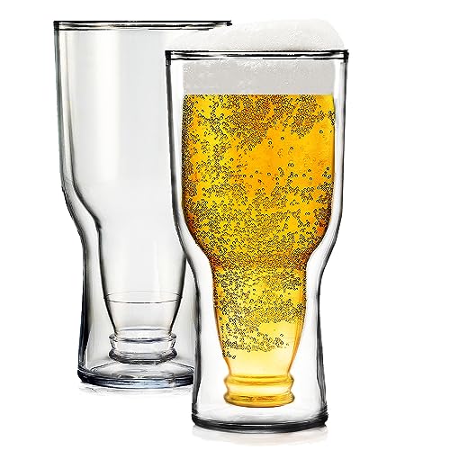 Doppelwandiges, isoliertes Bierglas, Set mit 57-482 ml, transparent, umgedrehtes Design, IPA-Becher für Gefrierschrank, gefrierbare Glaswaren, einzigartige Geschenke für Männer, Vater, Bierliebhaber Doppelwandiges, isoliertes Bierglas, Set mit 57-482 ml, transparent, umgedrehtes Design, IPA-Becher für Gefrierschrank, gefrierbare Glaswaren, einzigartige Geschenke für Männer, Vater, Bierliebhaber von The Wine Savant
