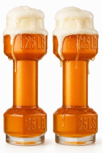 Hantel Biergläser, riesiges Heben von Bieren, 750 ml, großer Bierkrug zum Gewichtheben, lustiger Bierkrug, Geburtstag, Weihnachten, Männer und Frauen, Vater, coole Whiskey- und Wassergläser, perfektes von The Wine Savant
