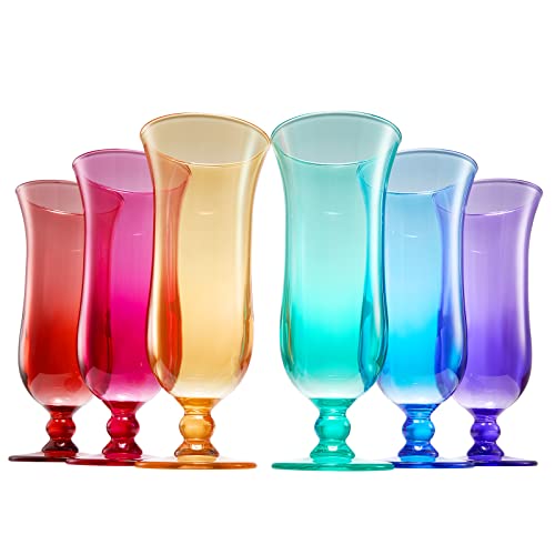 Unzerbrechliche Pina Colada, Daiquiri, gefrorene Cocktails und Saftgläser, Hurricane-Glaswaren, 400 ml, 6er-Set, wiederverwendbar, Acryl, spülmaschinenfest, bruchsicher, BPA-frei, tropische von The Wine Savant