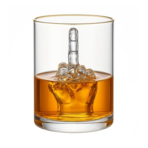 Mittelfinger Whiskyglas Geschenkset - Lustiges Gag Geschenk für Männer & Frauen | 354.4 g Neuheit Glas mit 3D-Finger im Inneren - Einzigartige Barware für Geburtstag, Büro, Partys, Männerhöhle Mittelfinger Whiskyglas Geschenkset - Lustiges Gag Geschenk für Männer & Frauen | 354.4 g Neuheit Glas mit 3D-Finger im Inneren - Einzigartige Barware für Geburtstag, Büro, Partys, Männerhöhle von The Wine Savant