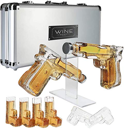 Whiskey Karaffe, Whiskey Karaffe Set mit 2 500ml Whisky Dekanter Whiskykaraffe mit 6 Whiskygläser, Geschenke für Männer, Vatertagsgeschenke, Jubiläen, Hochzeitsgeschenke von The Wine Savant