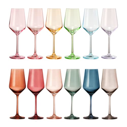 Weinglas, einzeln, bunt, violett, groß, 340 ml, einzigartiger italienischer Stil, hoch für Weiß- und Rotwein, Wasser, Geschenke, Freundin und Muttertagsgeschenk, Set mit 1 schönen Glaswaren (Stiel) von The Wine Savant