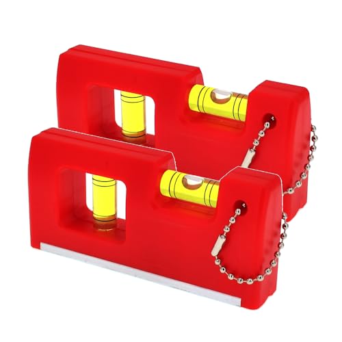 Installation eines tragbaren Mini-horizontalen Blasen-Zoll-Tasten-Instruments mit Magnetfunktion, TV-Rahmen (10 cm, rot, 2 Stück)) von The Yan He