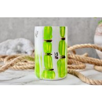 Bambus Kunst | Dekor Topf| Mini Übertopf Handbemalter Dekorativer Topf Abstrakte Sukkulenten Kleine Vase Umweltfreundlich von The750Home