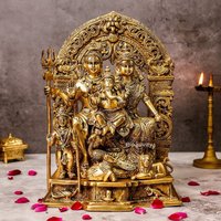 Messing Superfeine Lord Shiva Parivar Statue 11 Zoll - Spirituelle Wohnkultur Einzigartiges Geschenk Hindu Gott Figur Set Für Puja von TheAdvitya