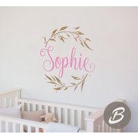 Benutzerdefinierte Monogramm Wandtattoos Personalisierte Vinyl-Wand-Monogramm Kinderzimmer Wand Anfangsaufkleber Kinderzimmer-Ai003 von TheAmeliaDesigns
