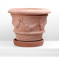 Kleiner Terrakotta Blumentopf - Outdoor Dekoration Gartenarbeit Übertopf 18 cm Handgemacht in Europa Keramik Das Alte Zuhause von TheAncientHome