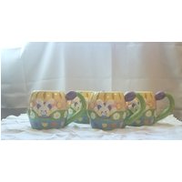 Cakes Club Spring Tassen Mit Osterhase Kaninchen, 4Er-Set Gestreifte in Pastellfarben Und Tulpengriffen, Keramik, Leicht Cakes Club Spring Tassen Mit Osterhase Kaninchen, 4Er-Set Gestreifte in Pastellfarben Und Tulpengriffen, Keramik, Leicht von TheAntiqueGal