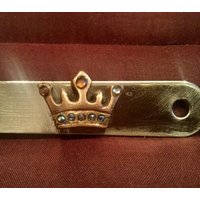 B212 Bronze Brieföffner, Krone Mit Edelsteinen, Handgefertigt, Montiert Auf Silber Farbe Brieföffner Ledermantel von TheArtisanAlchemist