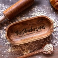 Brotschüssel Individuell, Personalisierte Teigschüssel, Herbst-Gastgebend Geschenk, Gravierte Hölzerne Küchenschüssel, Lebensmittelechte von TheArtisansTales