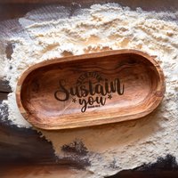 Gravierte Bibel Vers Teigschüssel, Personalisierte Holzschale, Rustikale Brotschüssel Mit Gravur, Elegante Tischdekoration, Einzigartige Geschenkidee von TheArtisansTales