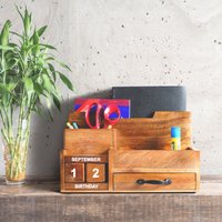 Holz Schreibtisch Organizer Für Schulanfang, Home Office, Postraum, Handyhalter Und Küchenaufbewahrung von TheArtisansTales
