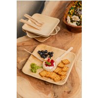 Palmenblatt Teller 50Er Set, Hochzeitsgeschirr Einweg-Partyteller, Outdoor-Dekor, Boho-Hochzeitszubehör, Umweltfreundliches Geschenk - 25 cm von TheArtisansTales