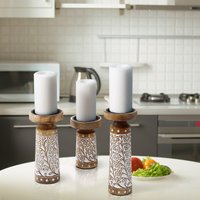 stumpenkerzenhalter 3Er-Set, Herbstkerzenhalter, Rustikaler Kerzenhalter Aus Holz, Hochzeit, Tischdekoration, Herbstkerzenhalter von TheArtisansTales
