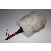 Zwei | 2 Export Lambswool Duster 30cm Griff Weiß Mit Brauner Spitze von TheAustDusterCo
