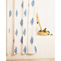 Blau Südliche Nacht Designer Französisch Country Waschbar Baumwollgewebe Handblock Bedruckter Duschvorhang Blau Südliche Nacht Designer Französisch Country Waschbar Baumwollgewebe Handblock Bedruckter Duschvorhang von TheBaanas