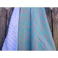 Blaugrün Und Grau Baby Blanket - Fischgräten-Baby-Decke Junge Babydecke Minky von TheBabblingBean