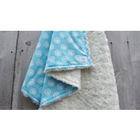 Leichte Türkis Hufeisen Baby Decke-Elfenbein Rosenknospe Minky Geschlecht Neutral Decke-Westlichen Kindergarten-Dusche Geschenk-Baumwolle Decke Leichte Türkis Hufeisen Baby Decke-Elfenbein Rosenknospe Minky Geschlecht Neutral Decke-Westlichen Kindergarten-Dusche Geschenk-Baumwolle Decke von TheBabblingBean