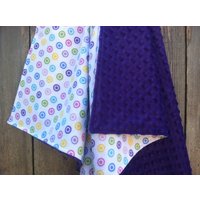 Polka Dot Baby Decke - Mädchen Flanell Babydecke Mulitcored Blanket Lila Minky von TheBabblingBean