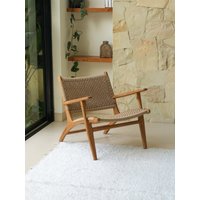 Lounge Sessel Mit Armlehne | Handgefertigter Akzent Stuhl - Rattan Holz Niedriger -Schlafzimmer von TheBaliConcept