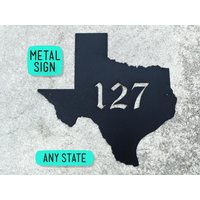 Personalisierte Metall State Adressschild Benutzerdefinierte Stahl Hausnummer von TheBarkingGoose