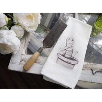 Shivers The Worm Mehlsack-Handtuch, Geschirrtuch, Originelle Kunst, Lustiges, Süßes Gartengeschenk von TheBauerFarmhouse