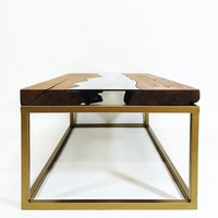 Custom Live Edge Glas Fluss Couchtisch Zitat von TheBeardedBowtie