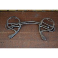 Selten 1800S Doppel Vollbacke Pferdegebiss 8/10 cm von TheBeatyMercantile